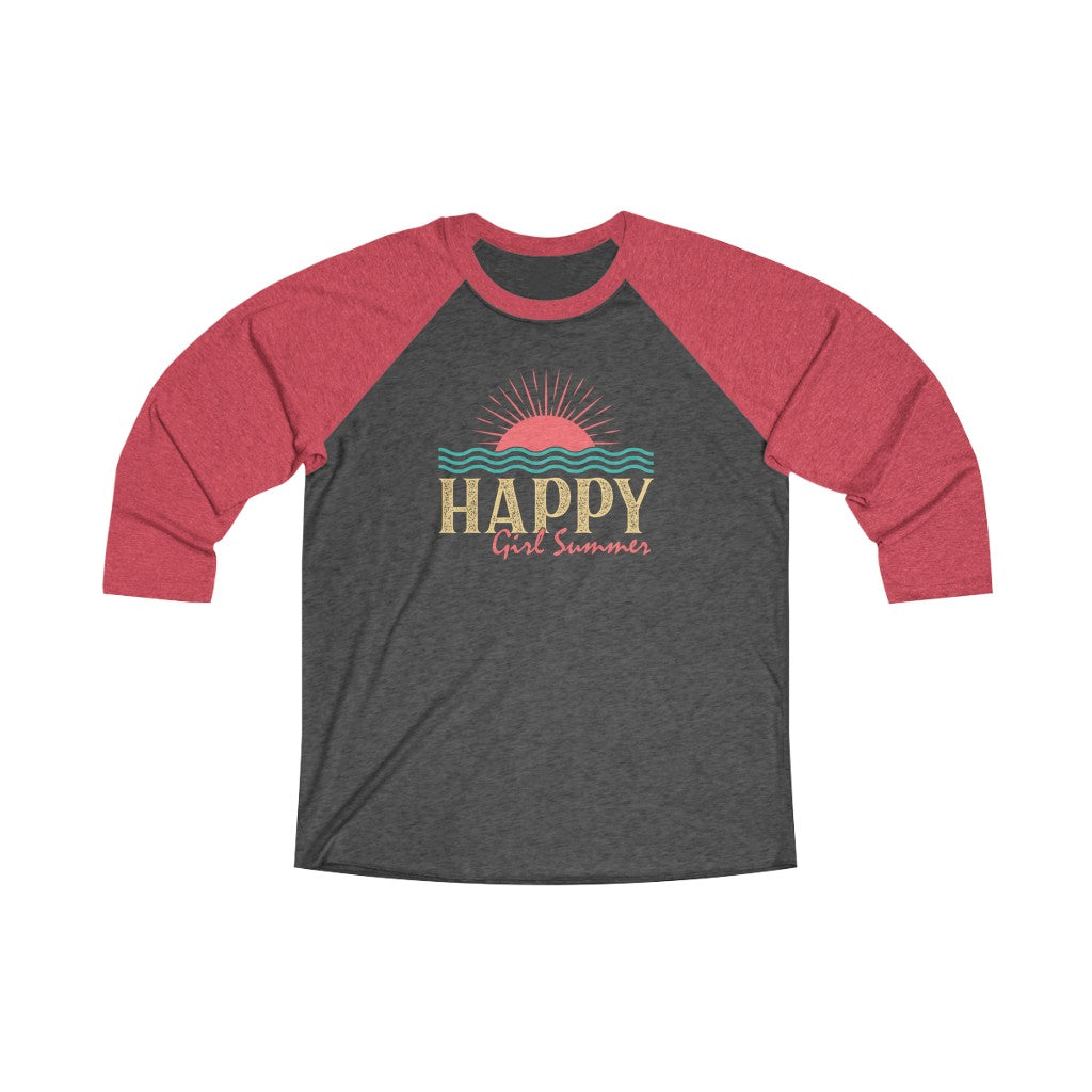 Happy Girl Summer 3/4 Raglan Tee