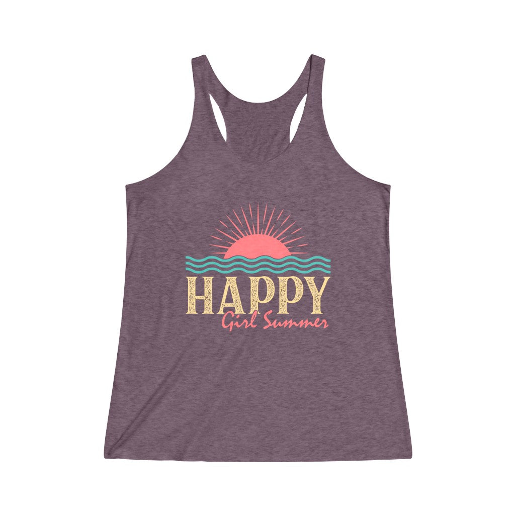 Happy Girl Summer Racerback Tank