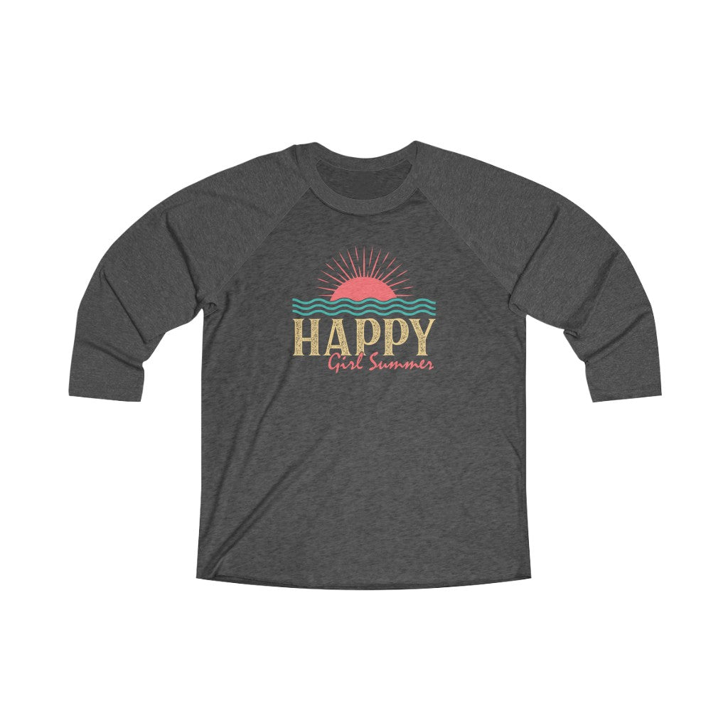 Happy Girl Summer 3/4 Raglan Tee