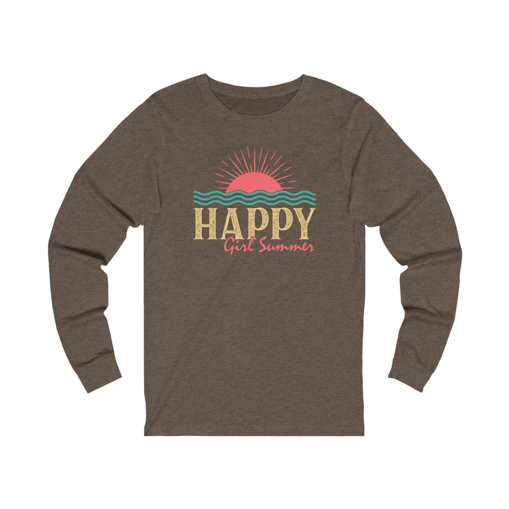 Happy Girl Summer Long Sleeve Graphic Tee